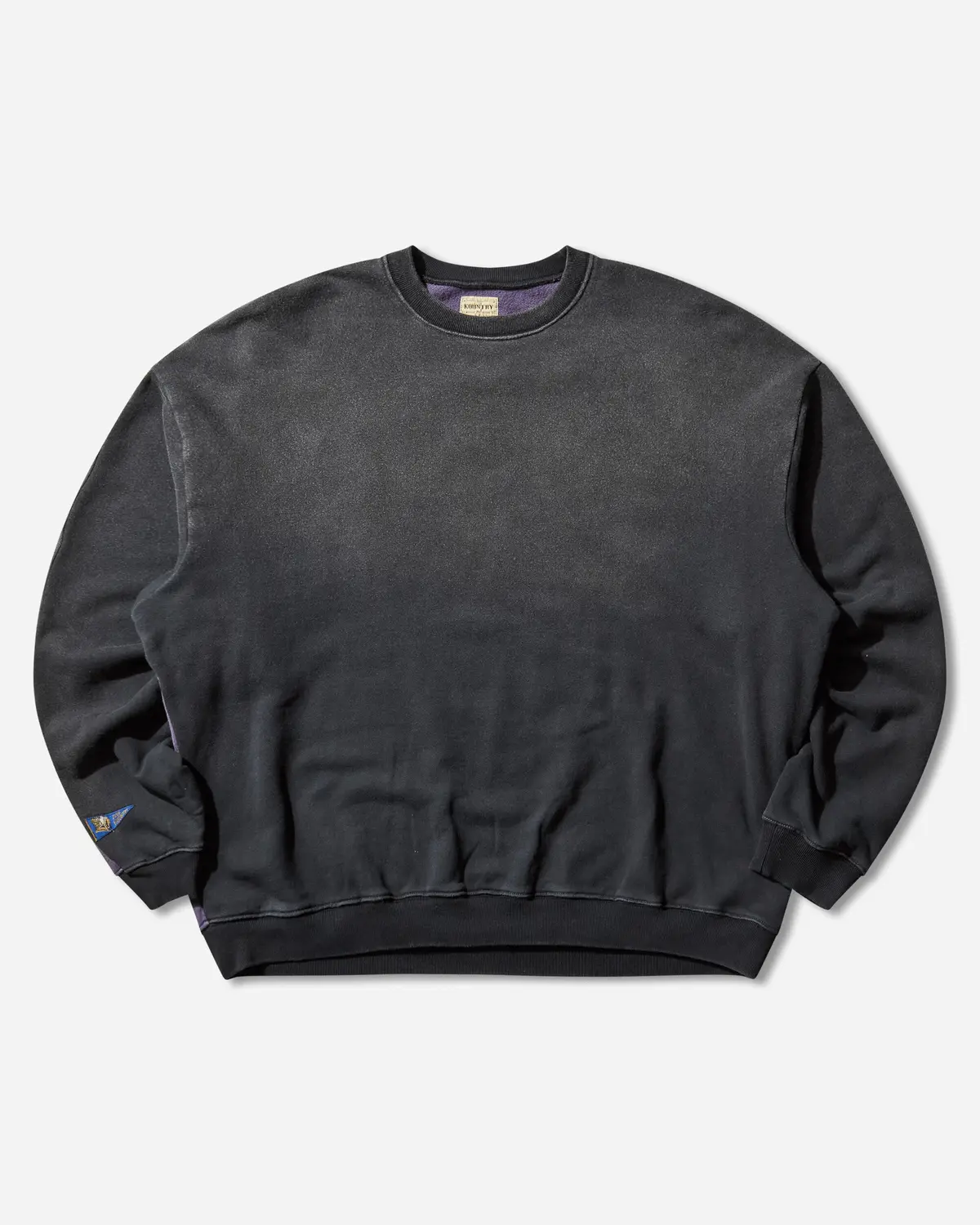 Men's Sweat Knit 2Tones Remake Big Sweatshirt (Bone) Black / Purple 1