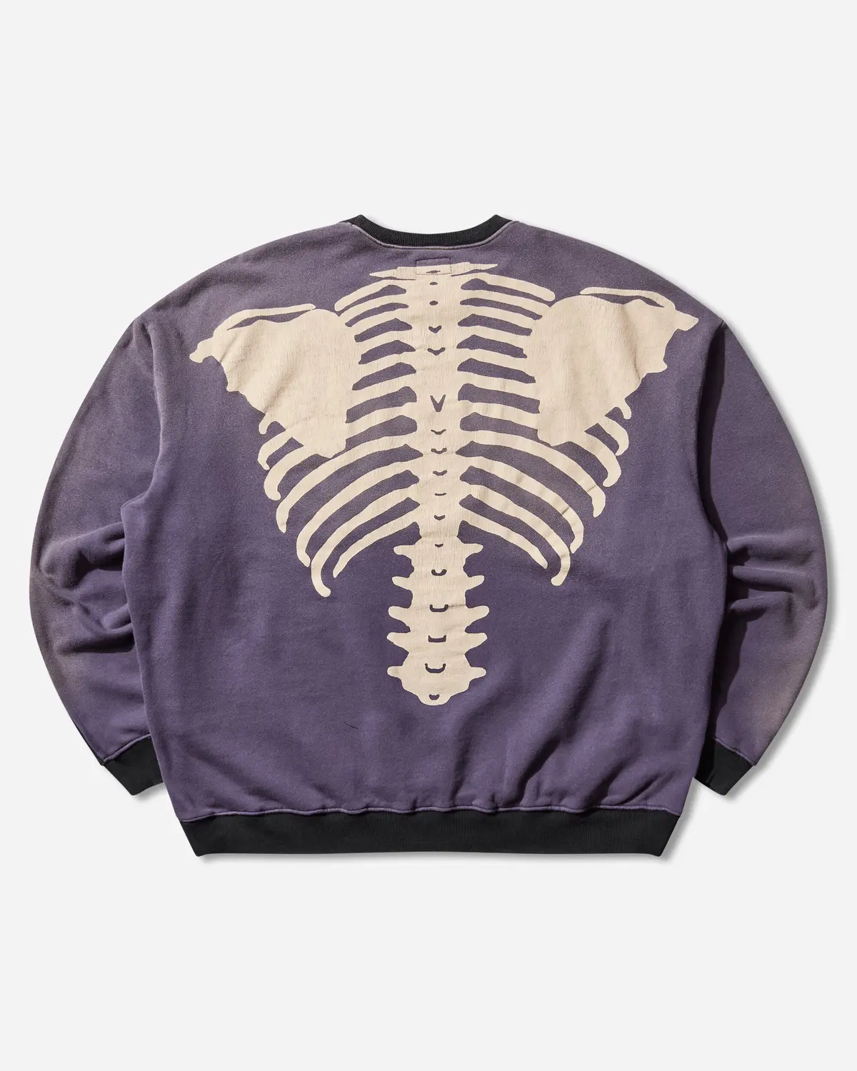 Men's Sweat Knit 2Tones Remake Big Sweatshirt (Bone) Black / Purple 2