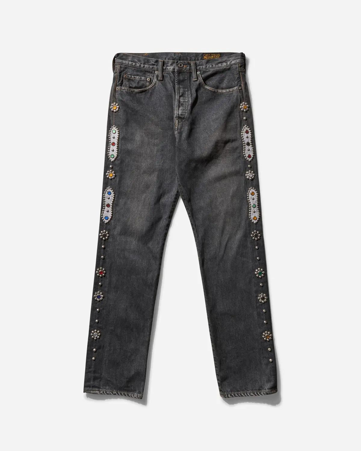 Men's 14Oz Denim 5P Monkey Cisco (Studs) Black 1