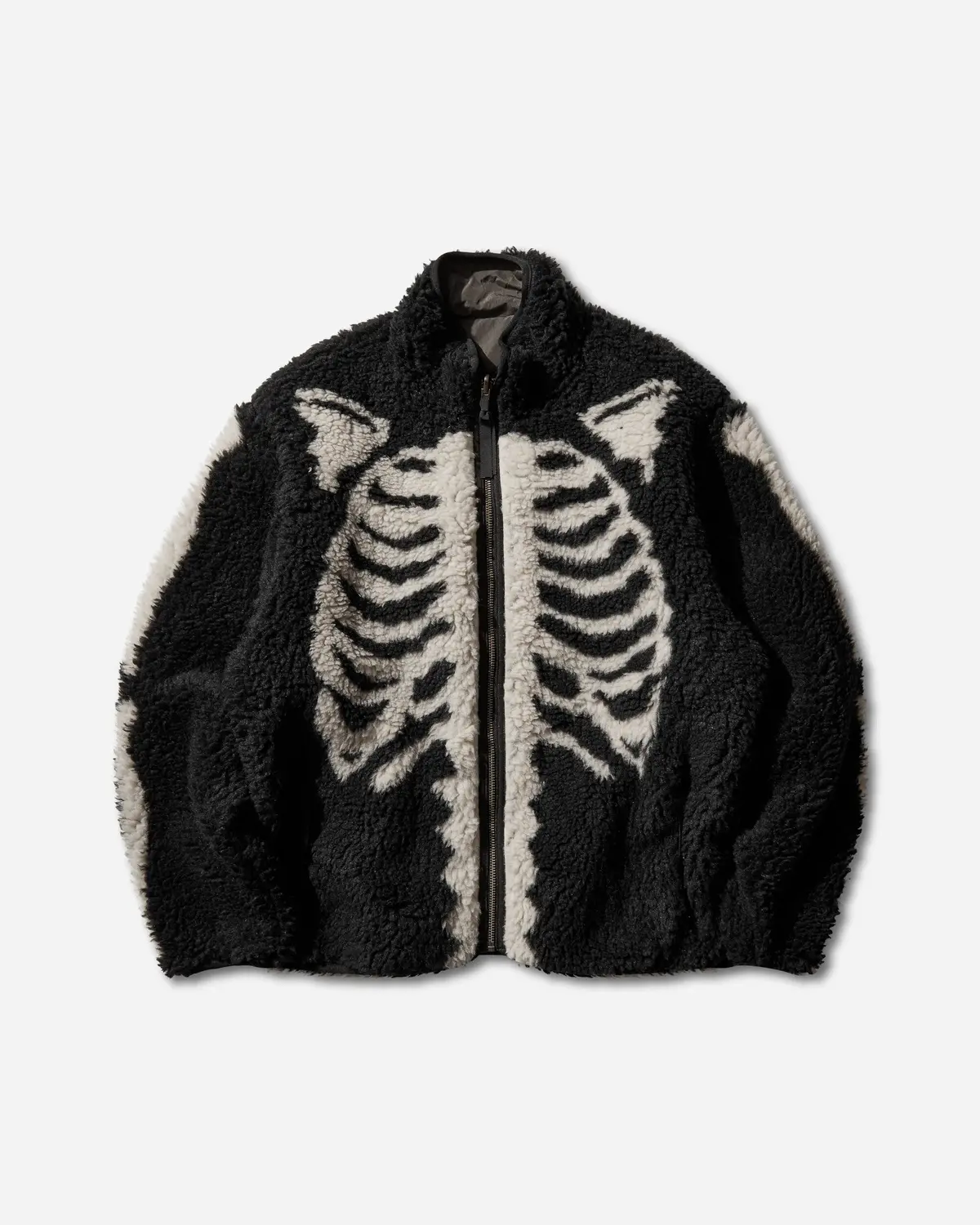 Men's Bone Boa Fleece Reversible Blouson Black 1