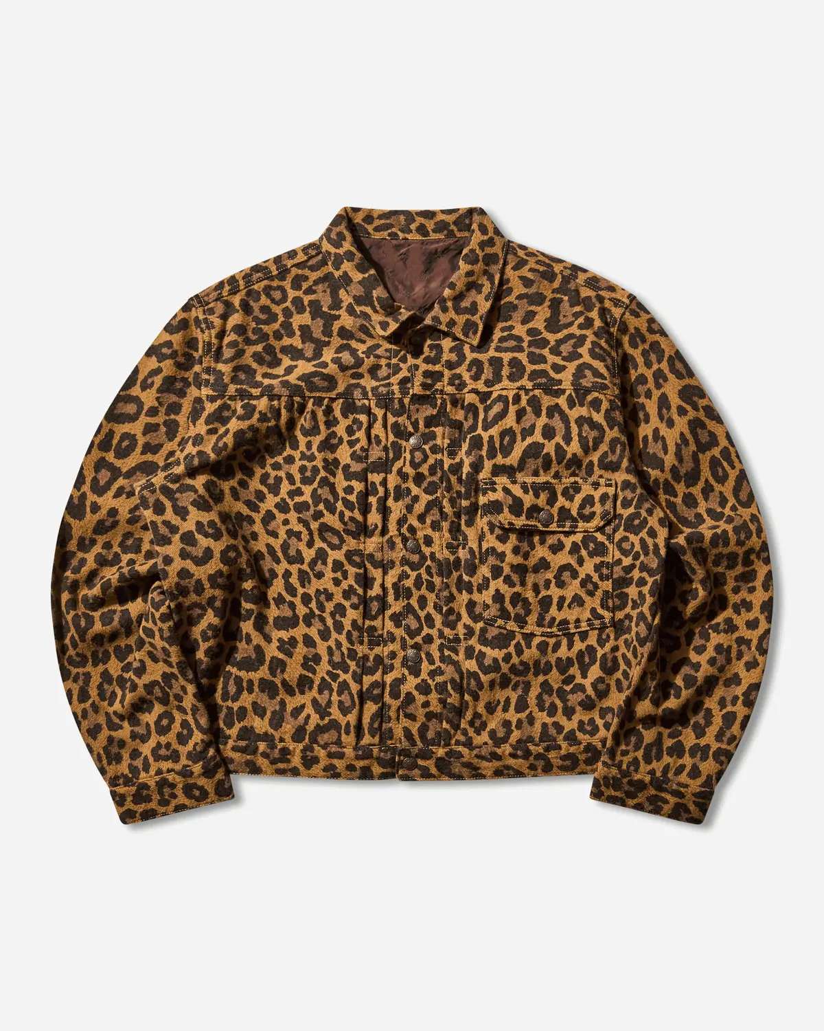 Men's Twill Aging-Wool Leopard 1St Jacket Brown 1