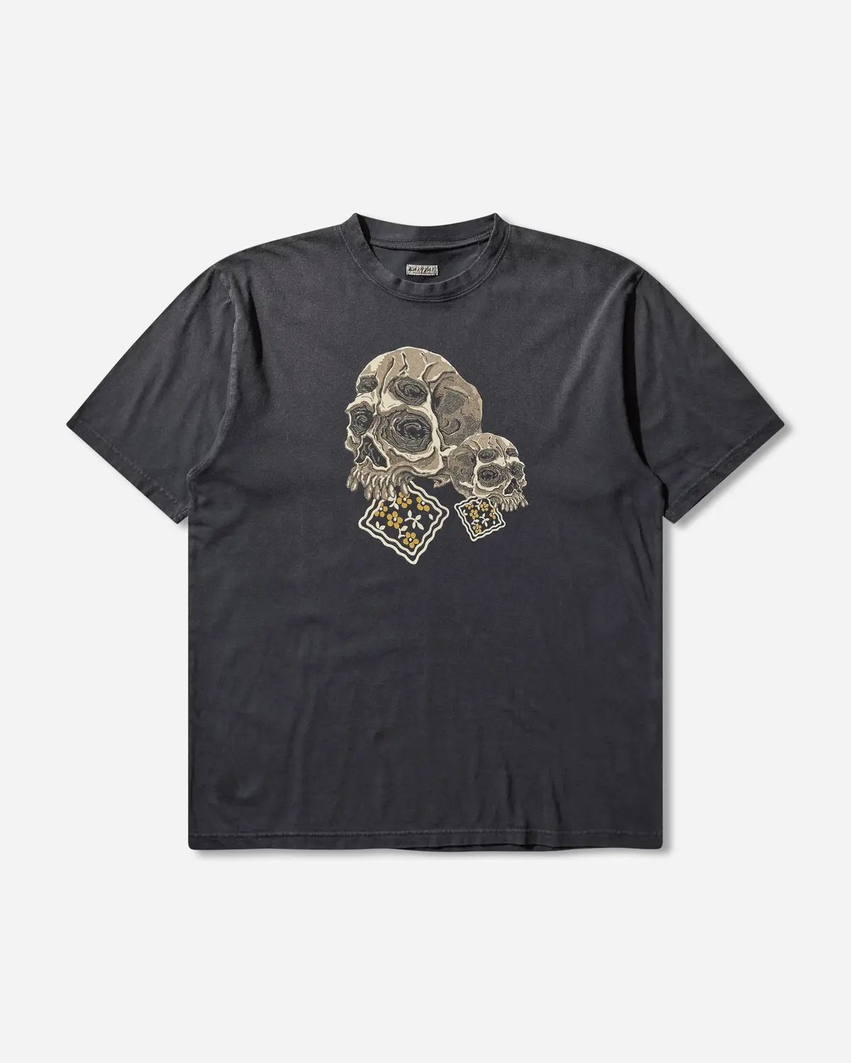 Men's 20/-Jersey Crew T-Shirt (Peckish Rain Skull) Black 1