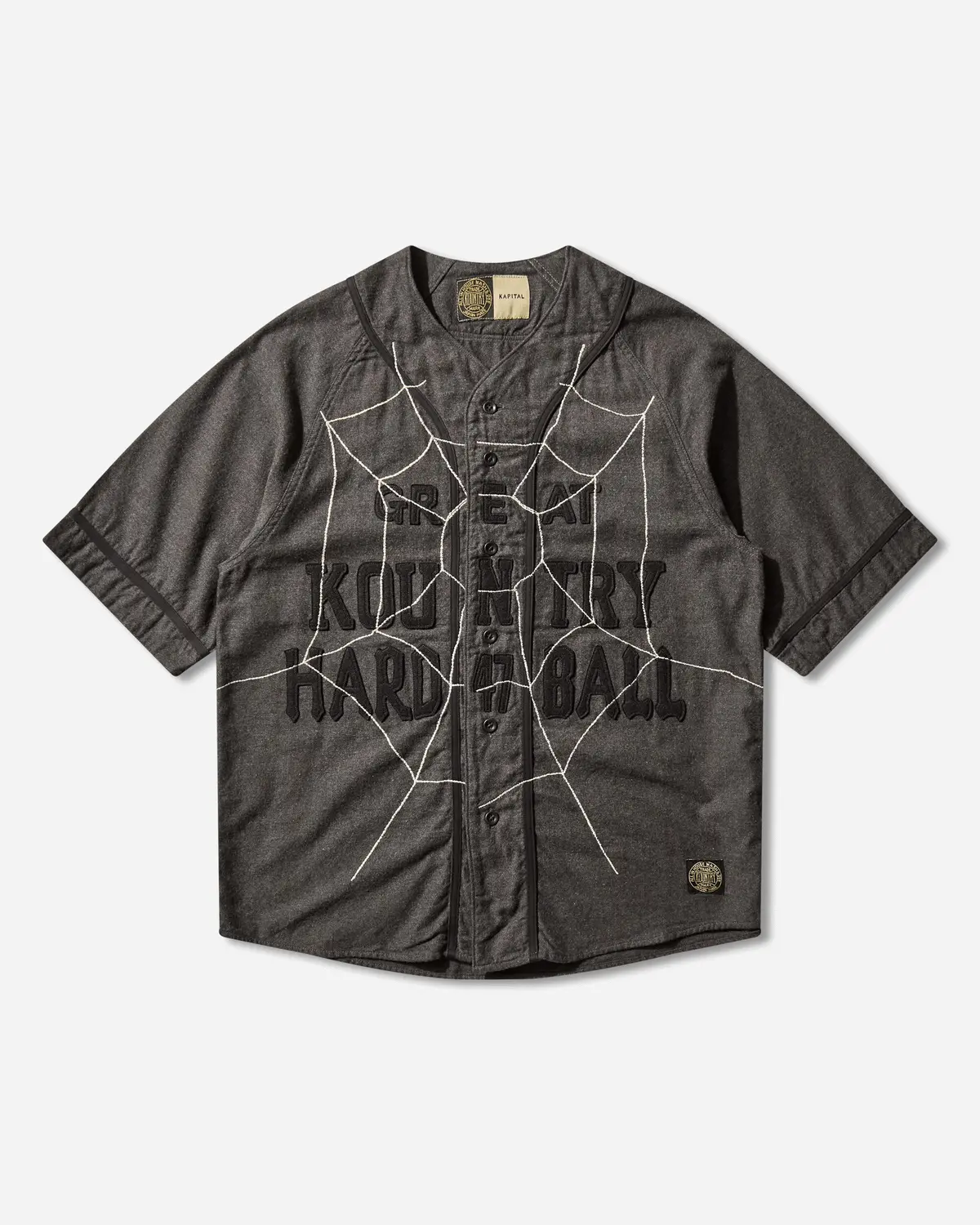 Men's Cotton Wool Great Kountry Baseball Shirt Dark Gray 1