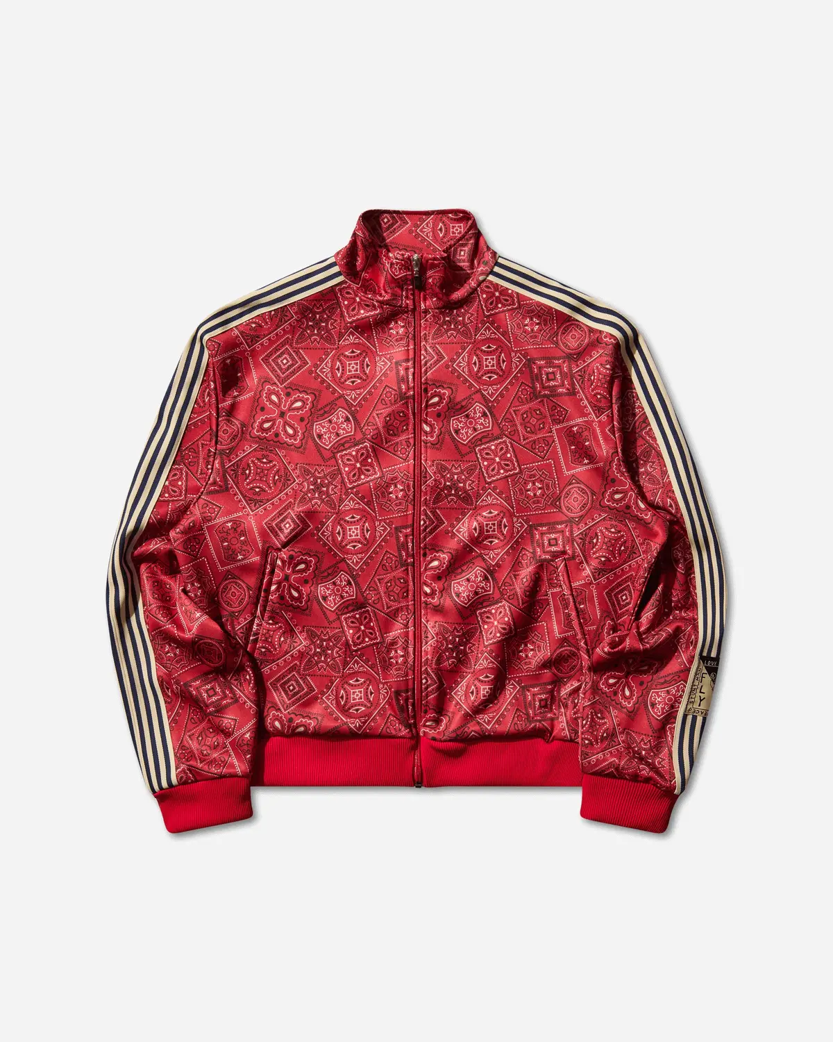 Men's Smooth Jersey Cookie Bandana Track Jacket Red 1