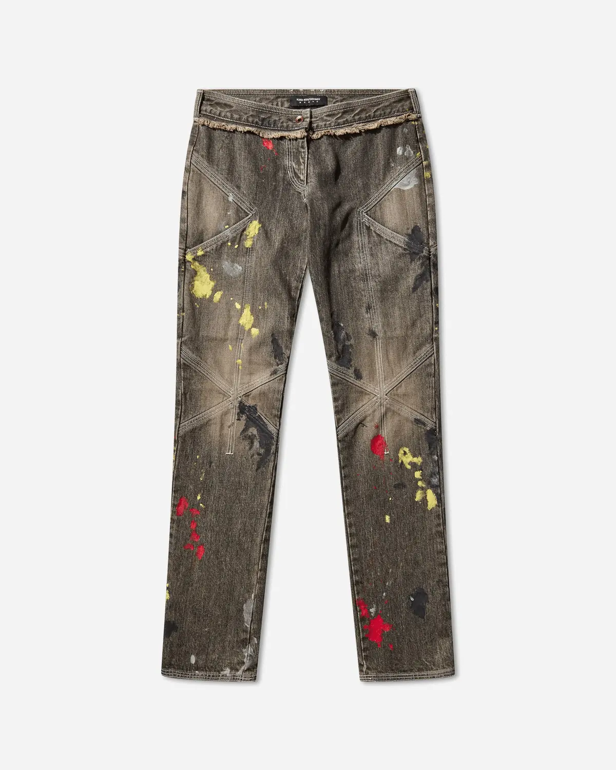Women's K Painted Slim Jeans Washed Brown 1
