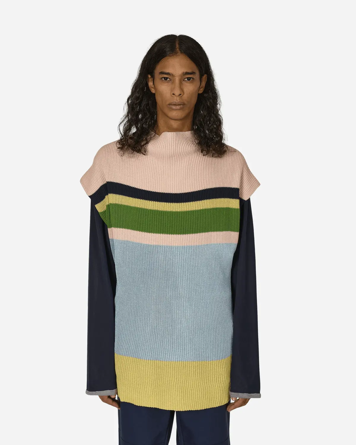 Essick Stripe Short Sleeve Sweater Pink / Sky Blue 1