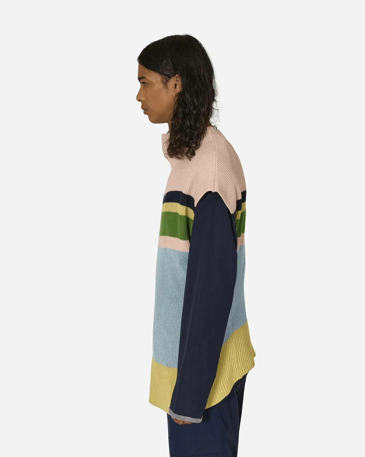 Essick Stripe Short Sleeve Sweater Pink / Sky Blue 2