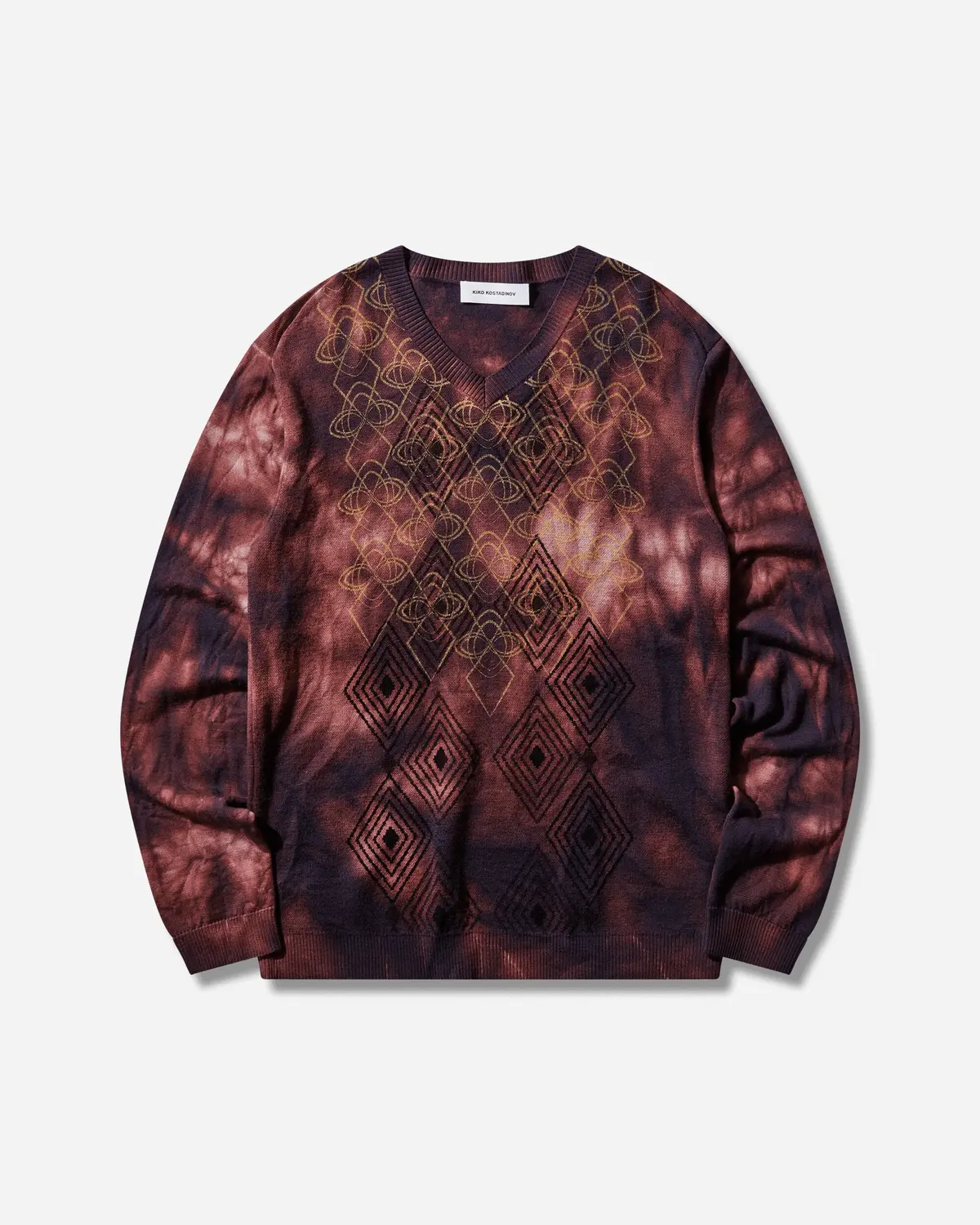 Men's Hatha V-Neck Knit Sweater Fuchsia 1