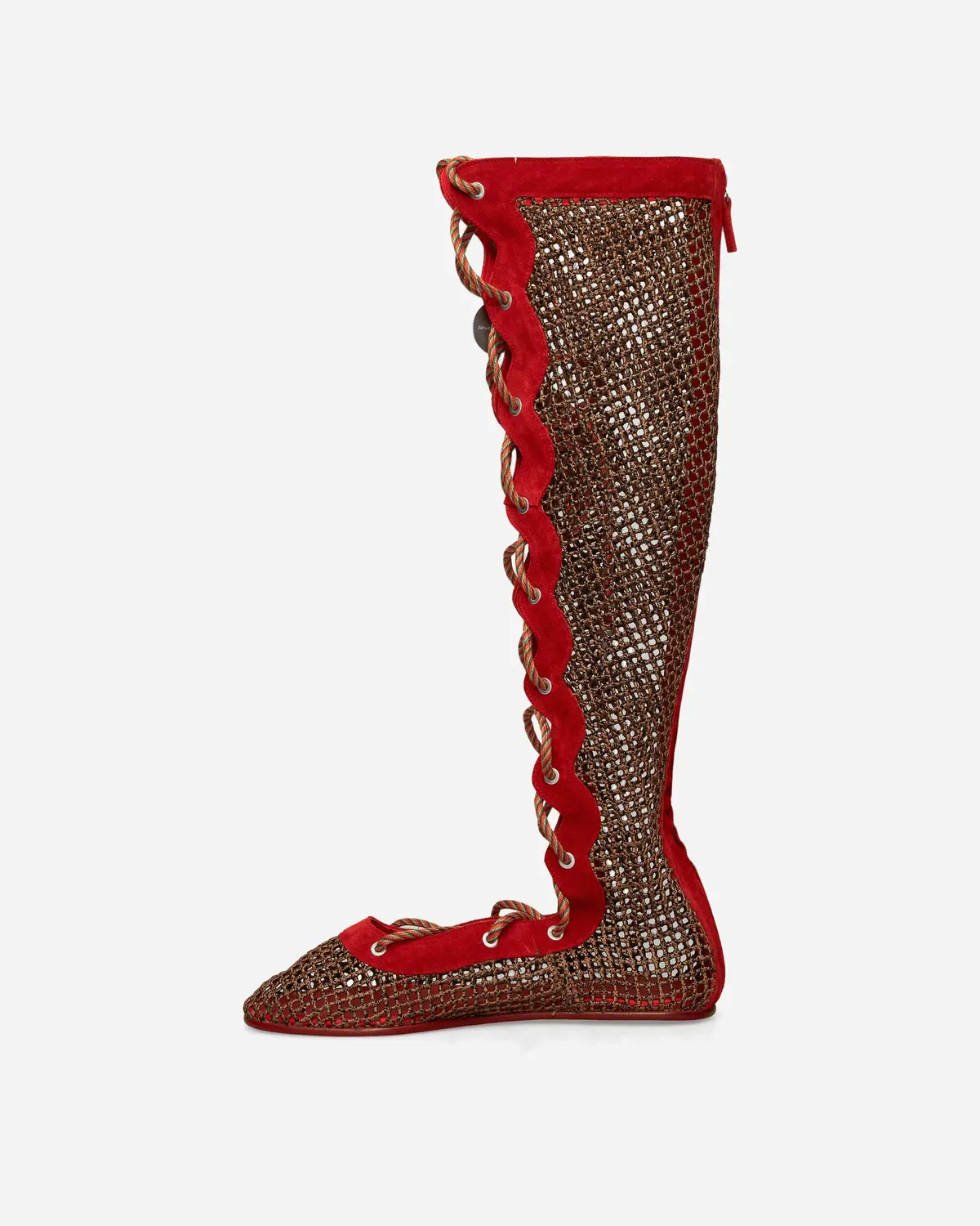 Women's Reticella Knee High Boots Red 3