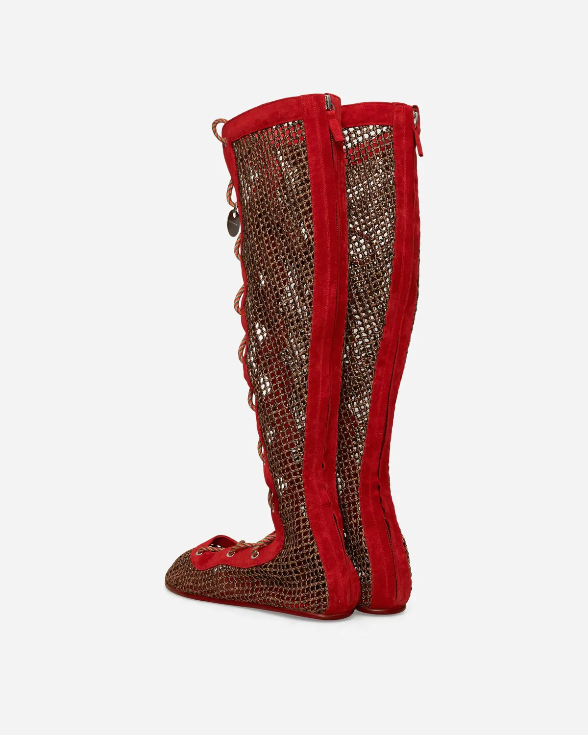 Women's Reticella Knee High Boots Red 4