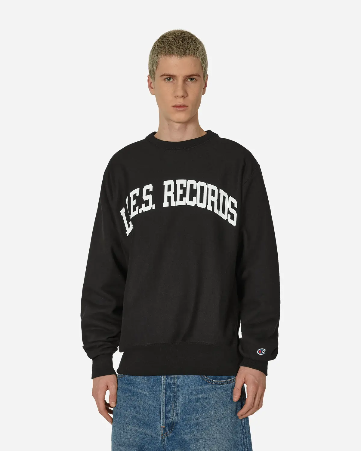 Varsity Crewneck Sweatshirt Black 1