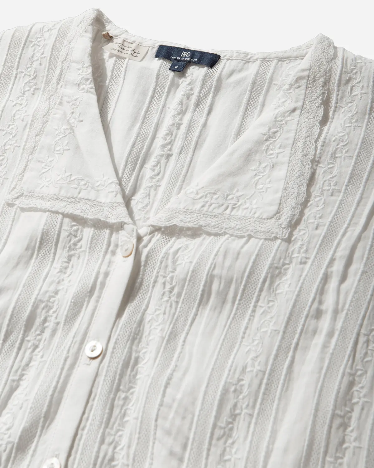 Women's Blue Tab Bandit Blouse White 3