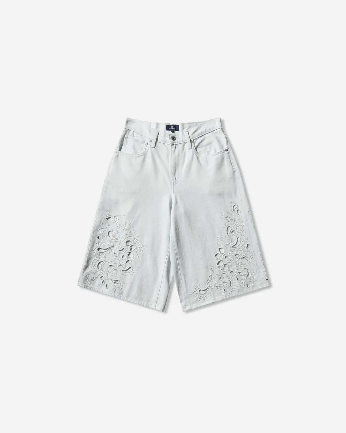 Women's Blue Tab Embroidered Bandit Shorts Blue 1