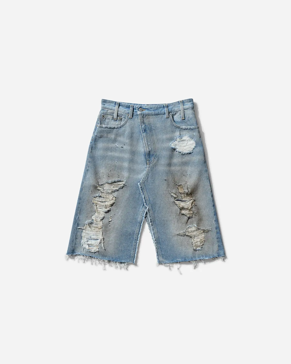 Women's Distressed Denim Skirt Blue 1