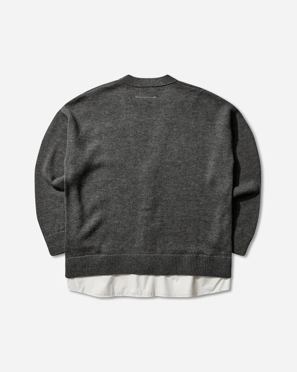 Men's Two-In-One Knit Cardigan Dark Grey Melange 2