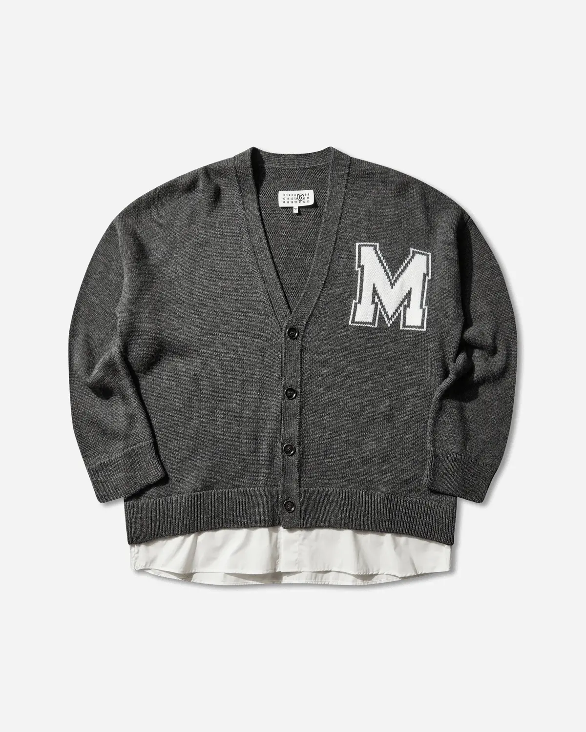 Men's Two-In-One Knit Cardigan Dark Grey Melange 1