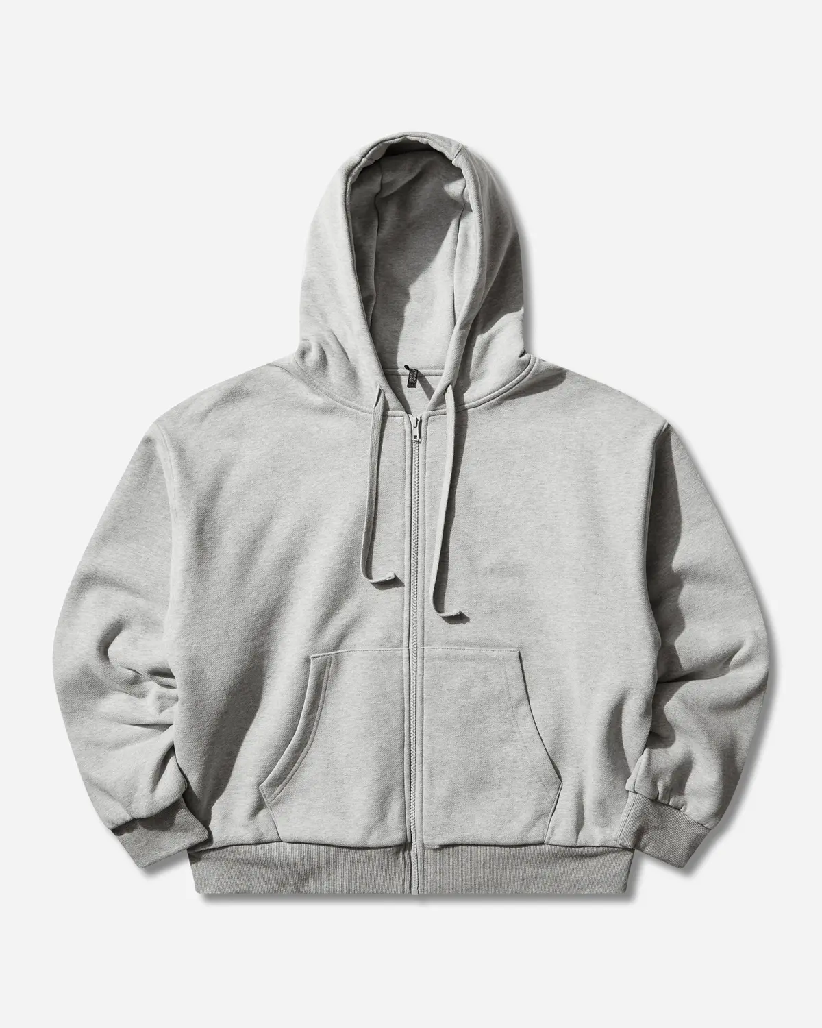 Men's Double Layer Zip Up Hoodie Grey Melange 1