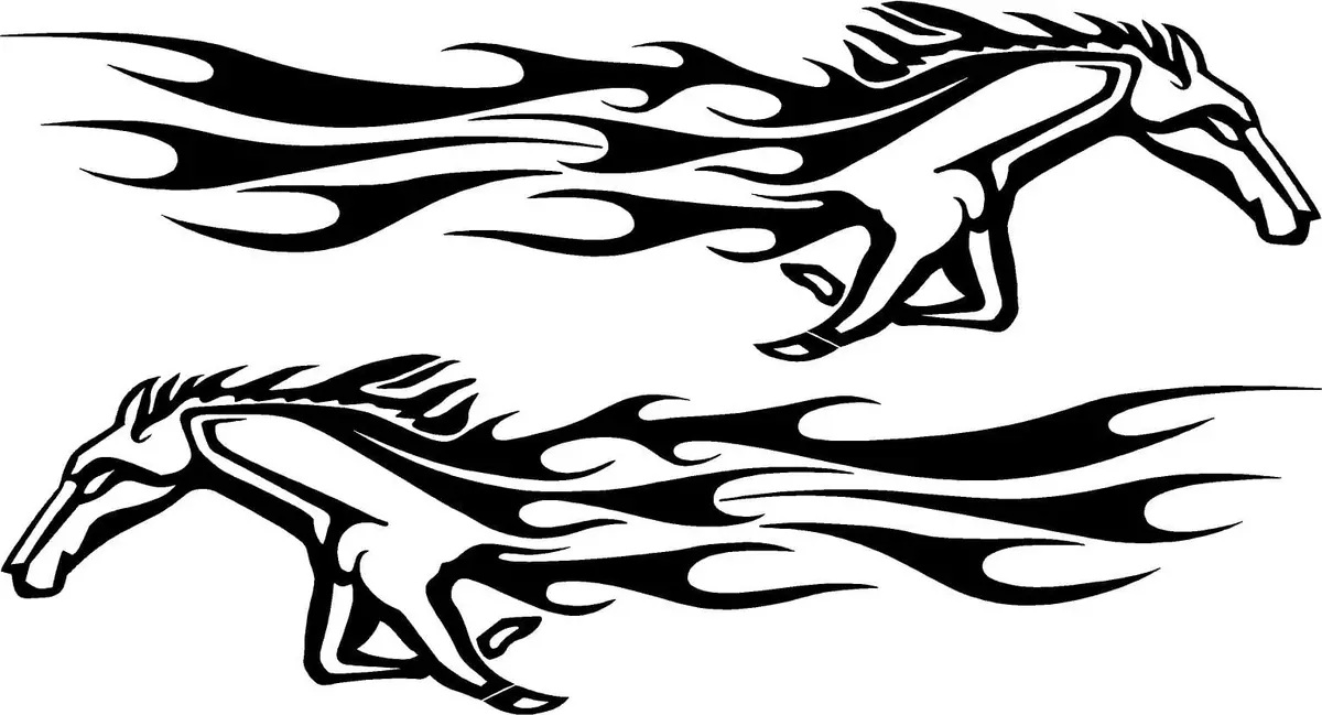 Mustang Horse Flames Vinyl Decals – Set Of 2 For Cars 4