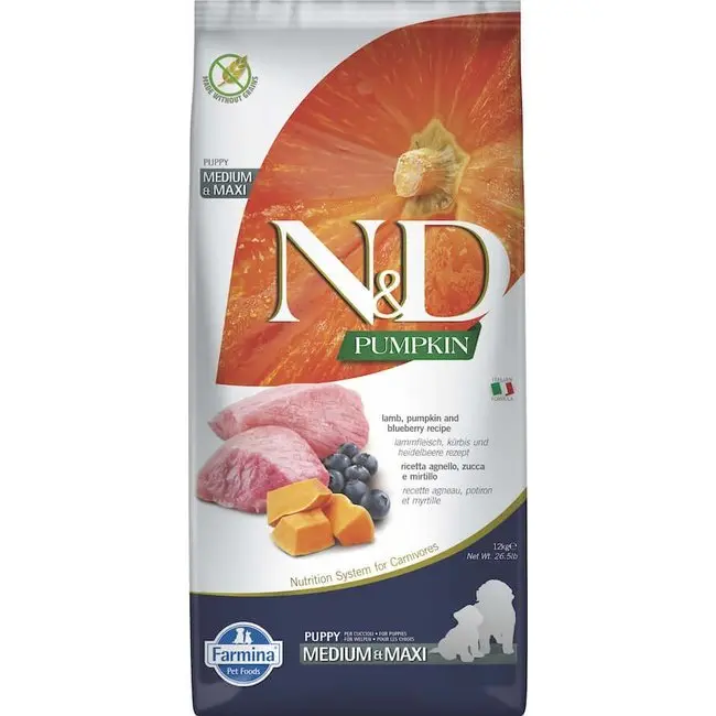 Farmina Dog N&D Pumpkin Agnello E Mirtillo Puppy Med/Maxi 1