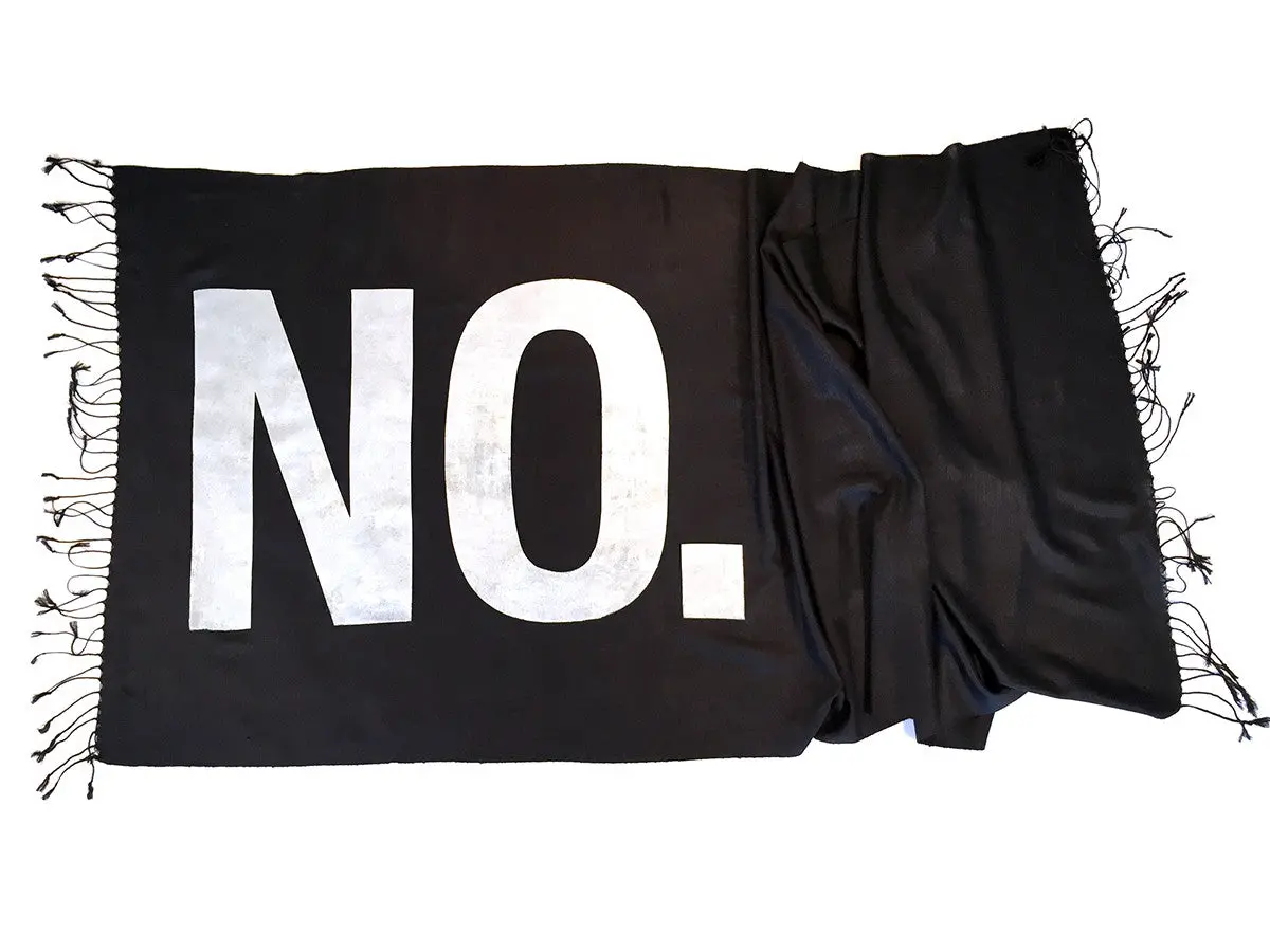 No. Print Scarf. Linen-Weave Pashmina 1