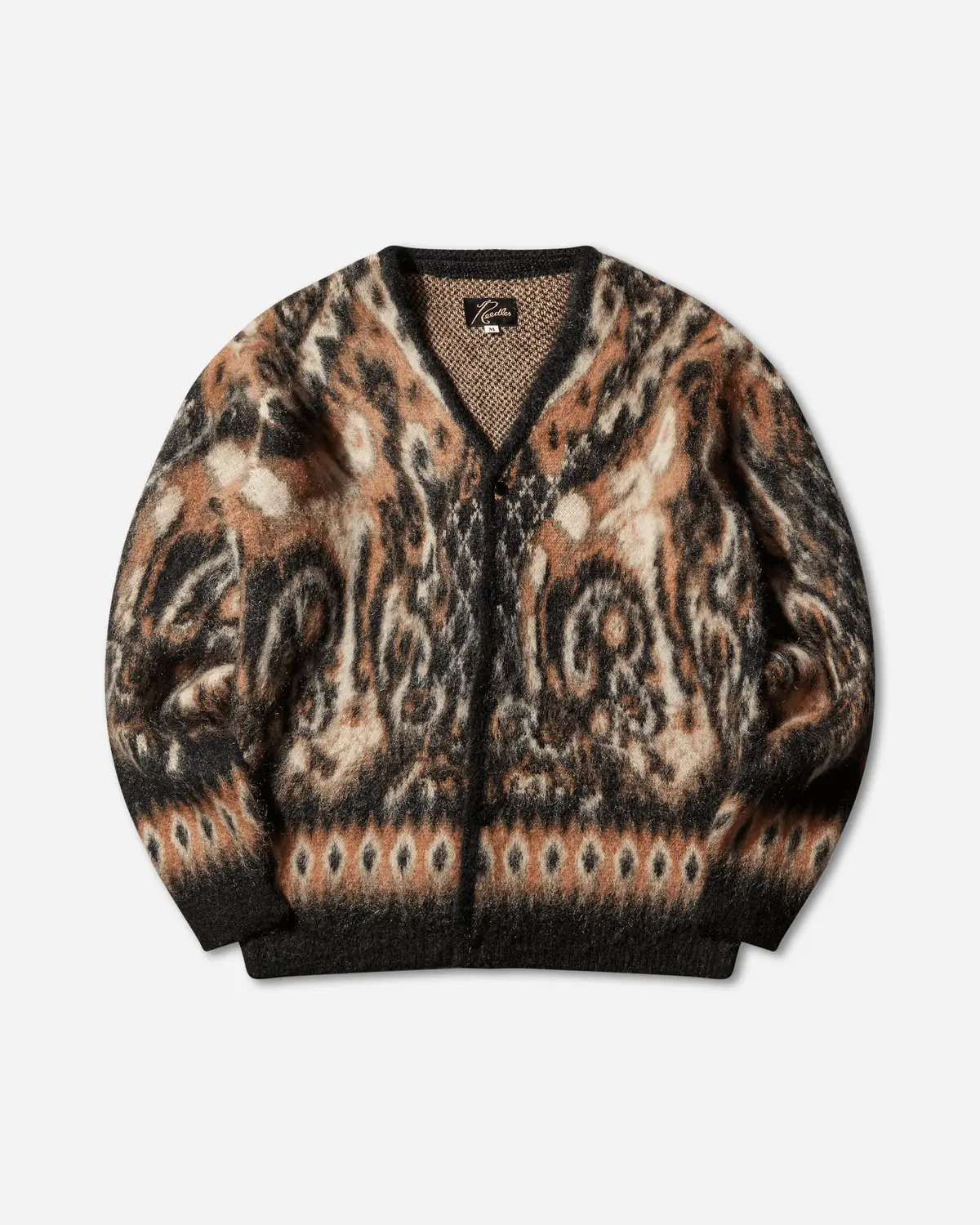 Men's Paisley Mohair Cardigan Black 1