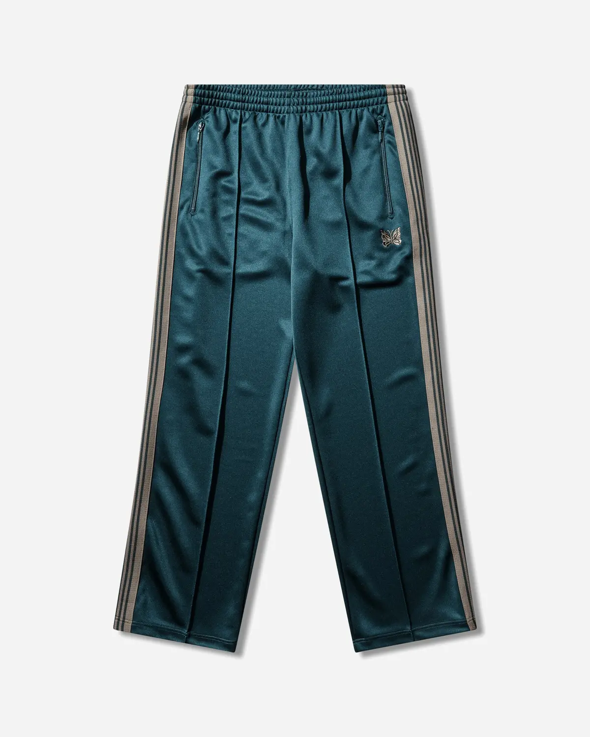 Men's Poly Smooth Narrow Track Pants Green 1