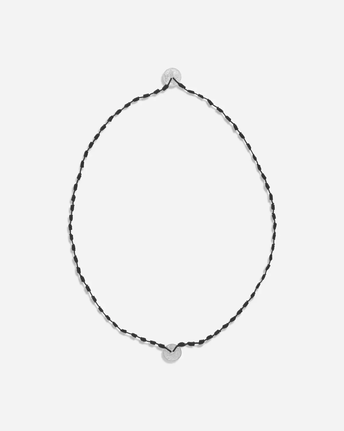 Cord Coin Necklace Black 1