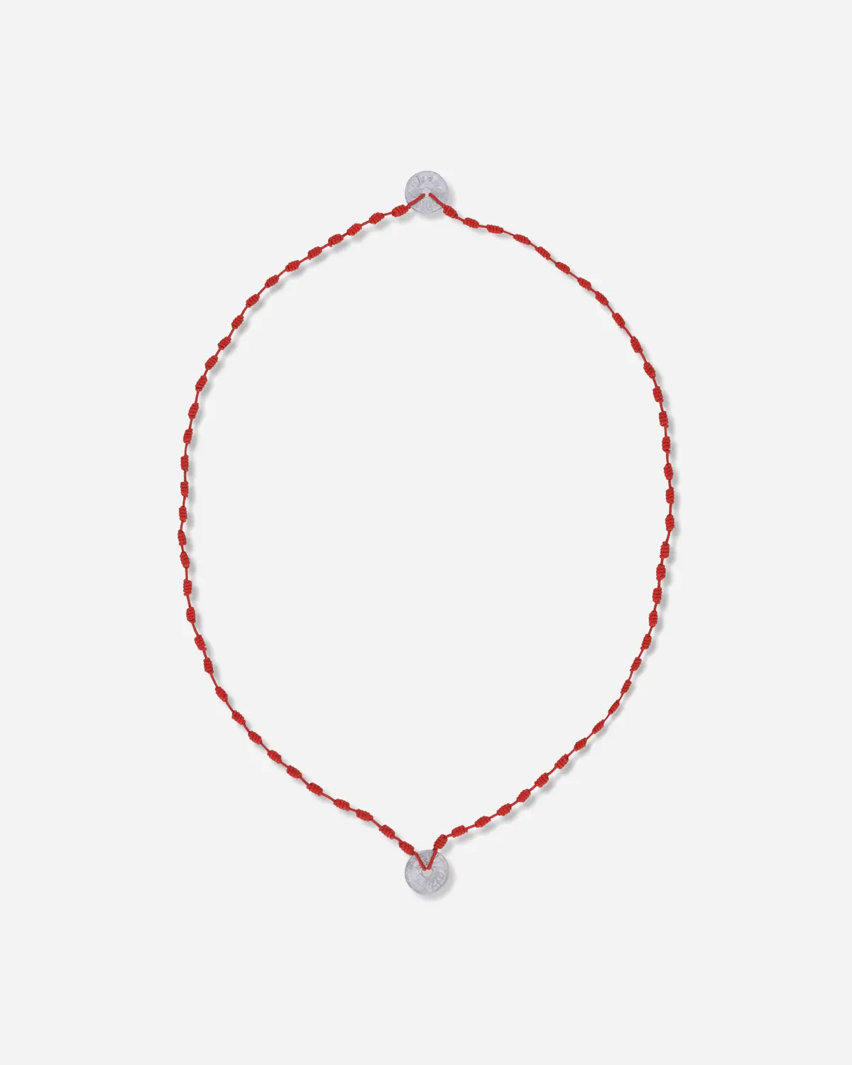 Cord Coin Necklace Red 1