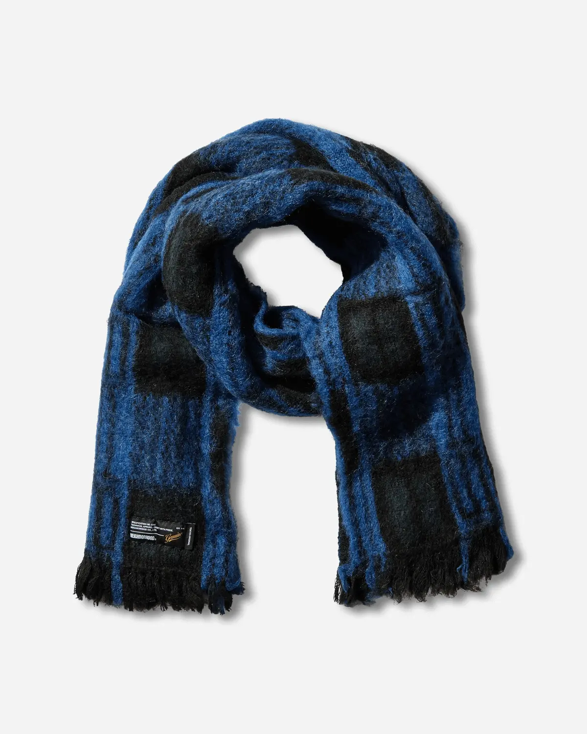 Mohair Check Muffler Blue / Green 1