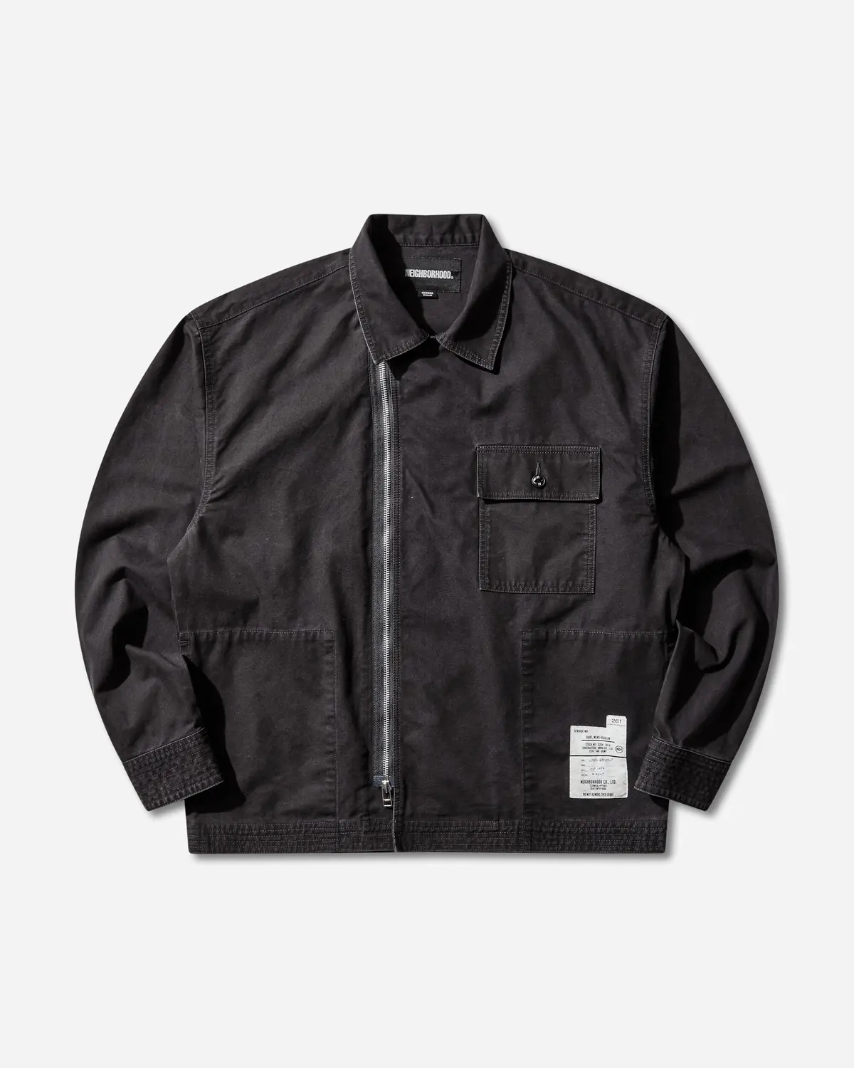 Men's Zip Field Longsleeve Shirt Black 1