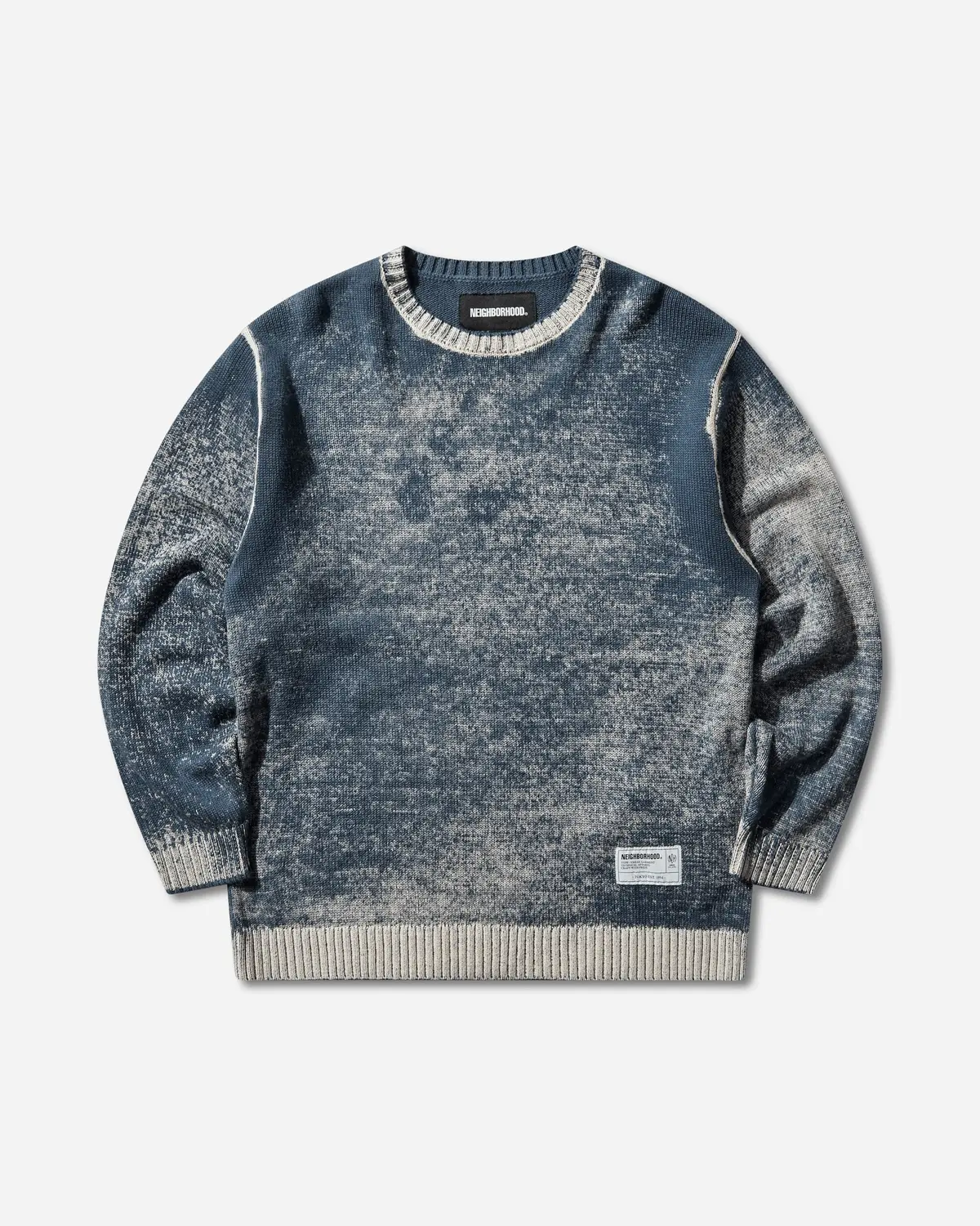 Men's Pigment Bleed Crewneck Sweater Navy 1