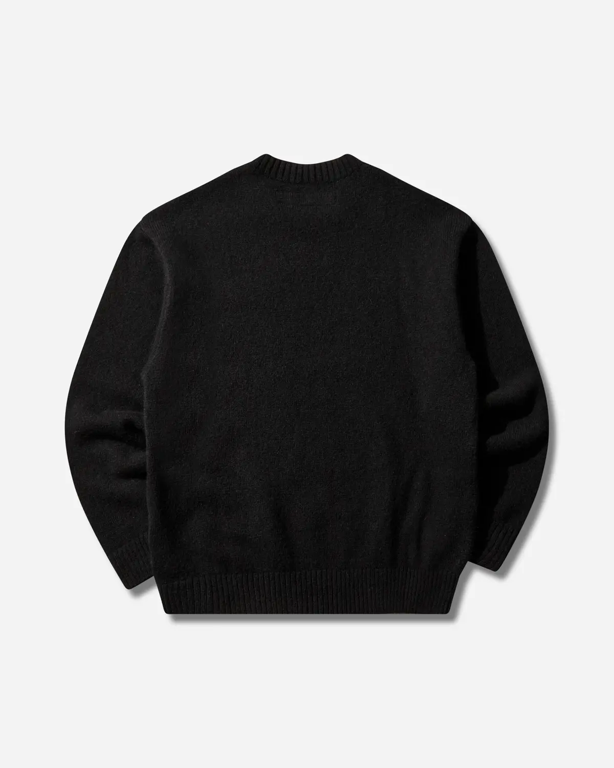 Men's Plain Crewneck Sweater Black 2
