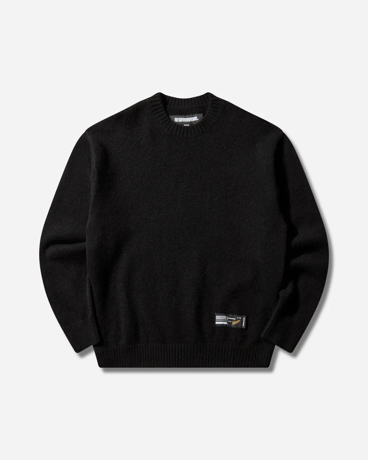 Men's Plain Crewneck Sweater Black 1