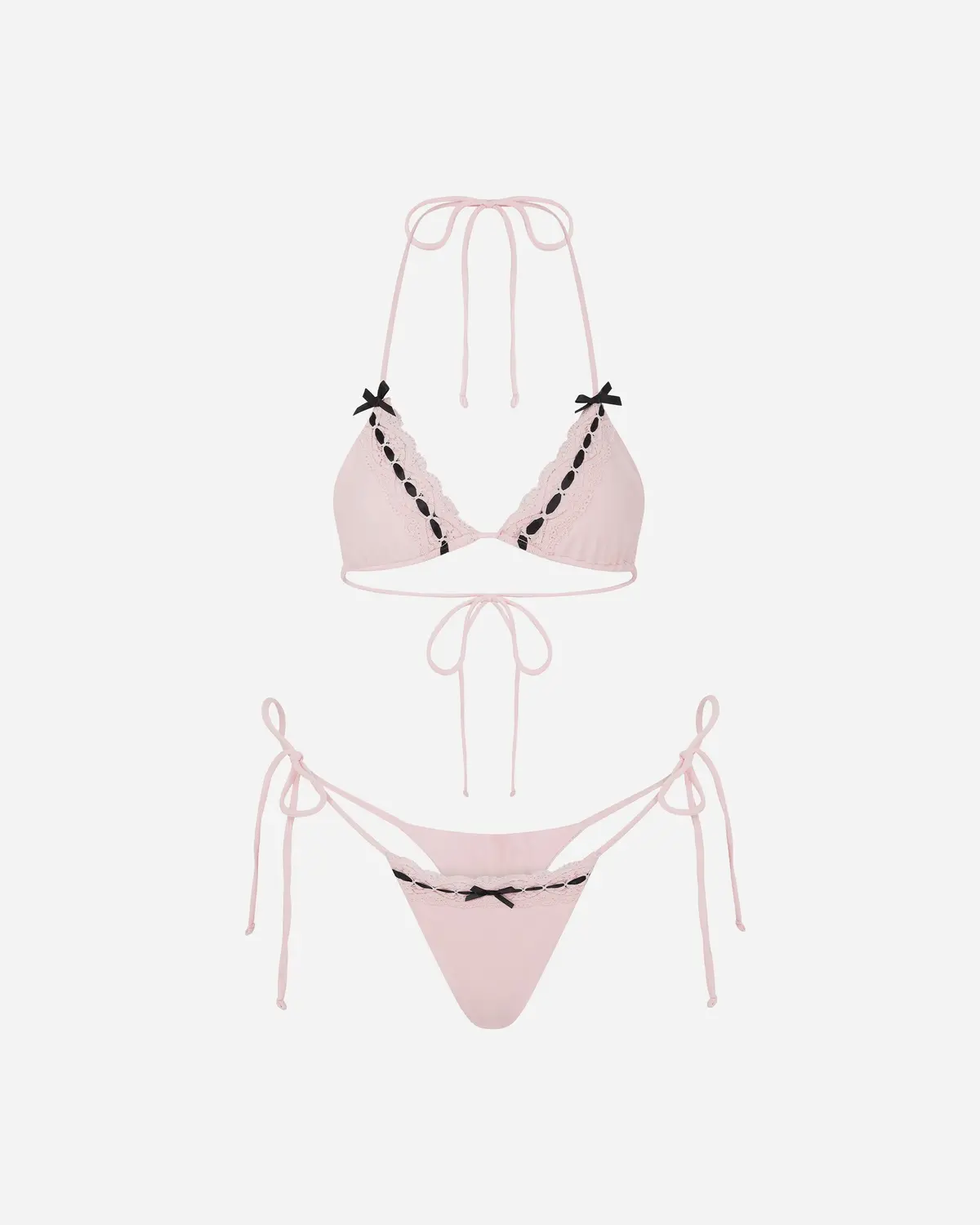 Lingerie Bikini Baby Pink / Black 4
