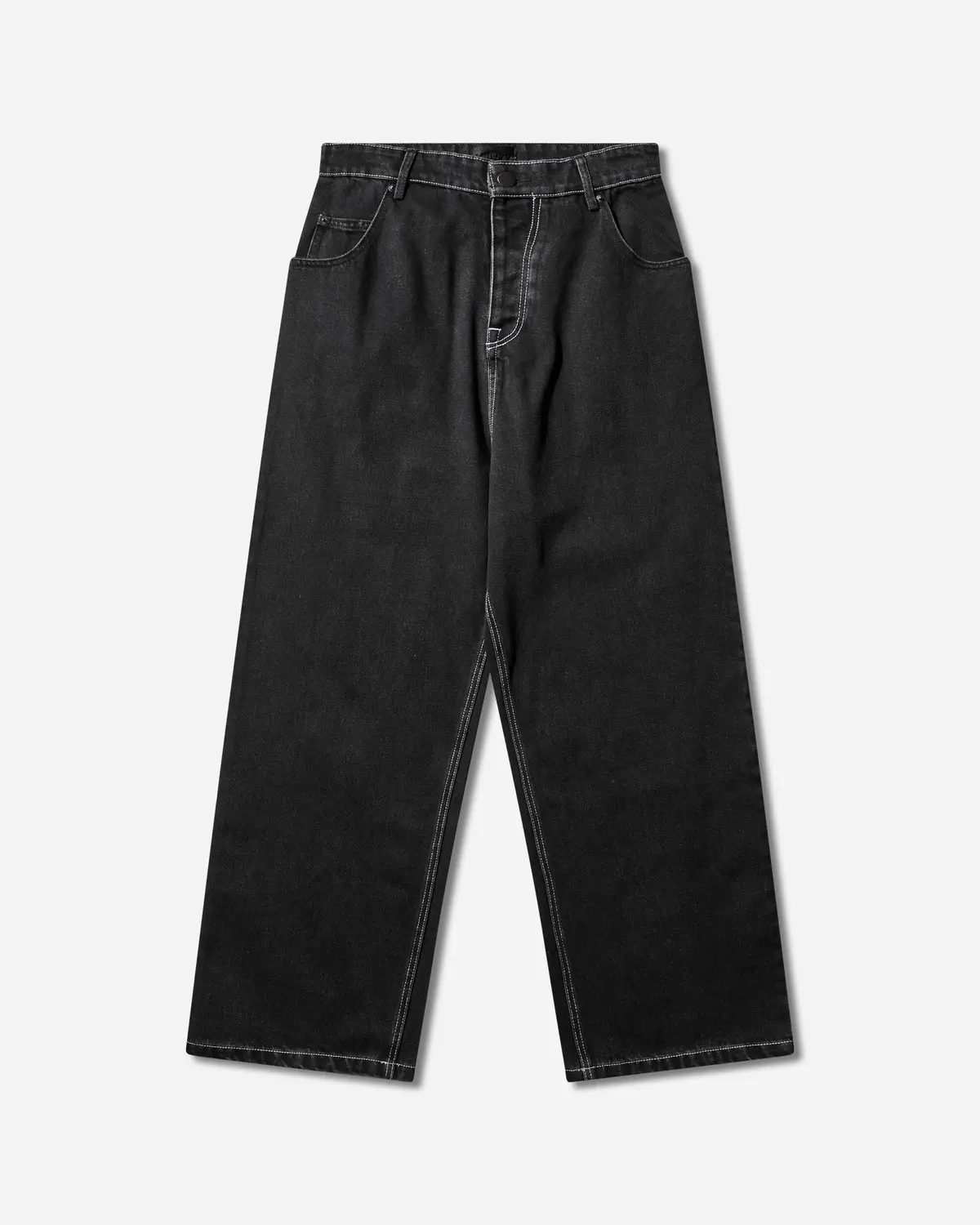 Women's Studs Baggy Jeans Grey Wash 1