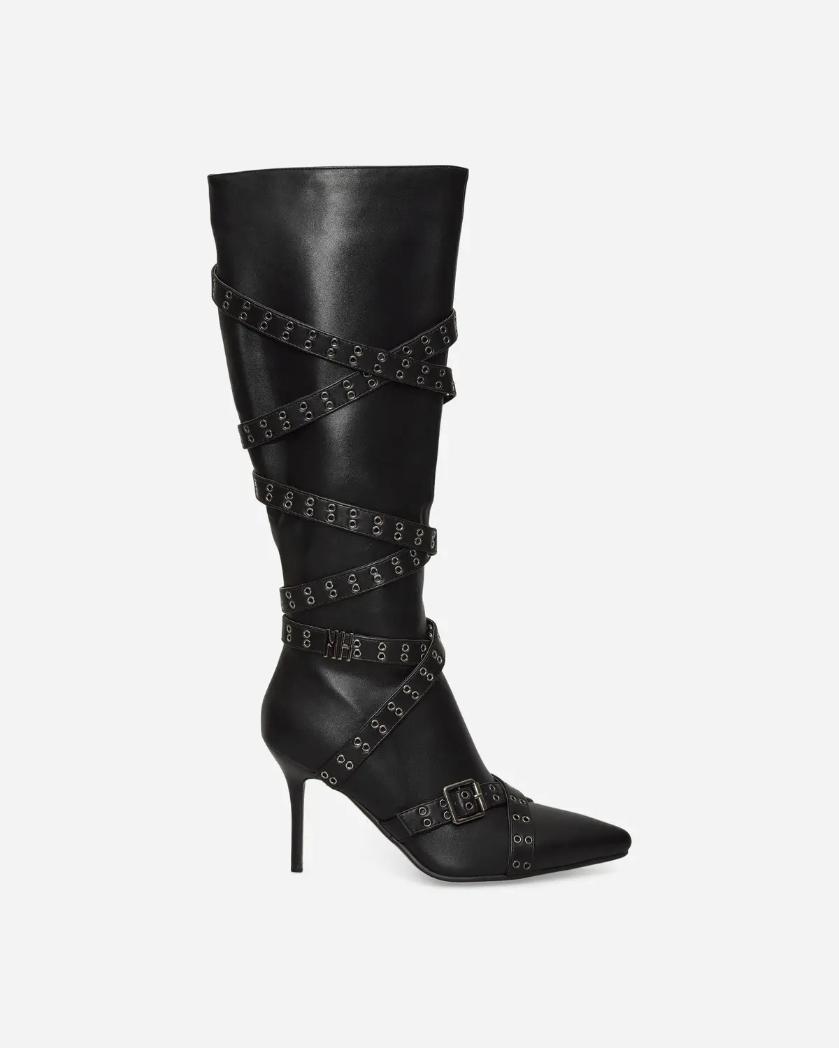 Women's Strappy Boots Black 1