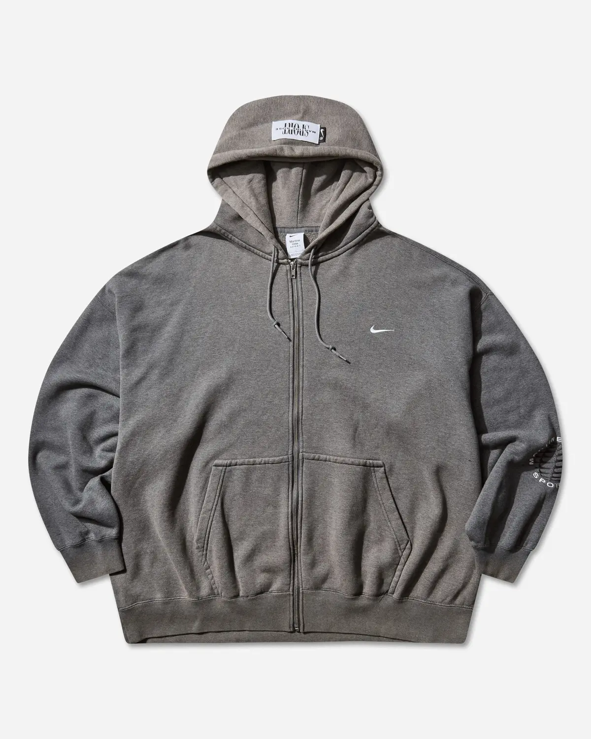 Men's Martine Rose Full-Zip Hoodie Charcoal Heather 1