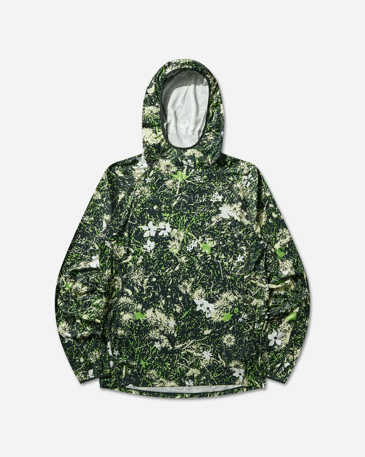 Men's Acg "Solar Chase" Dri-Fit Uv Protection Hooded Trail Running Top Mean Green 1