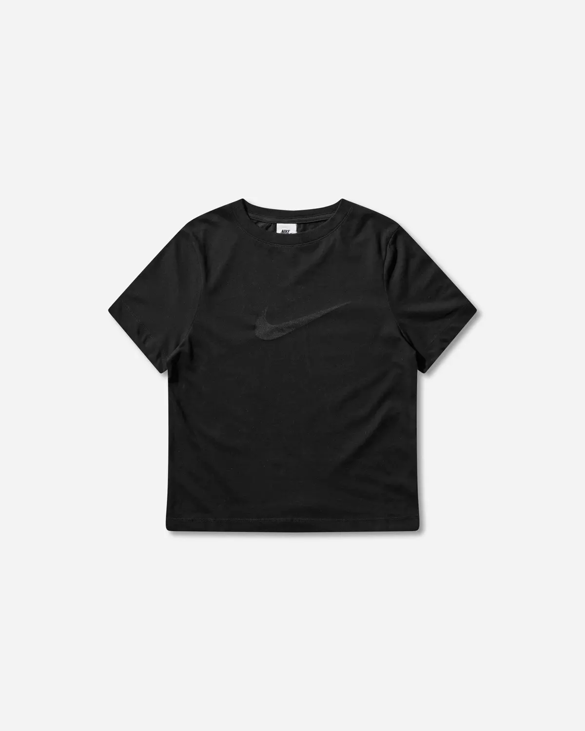 Women's Slim Shortsleeve Burnout Logo Top Black 1