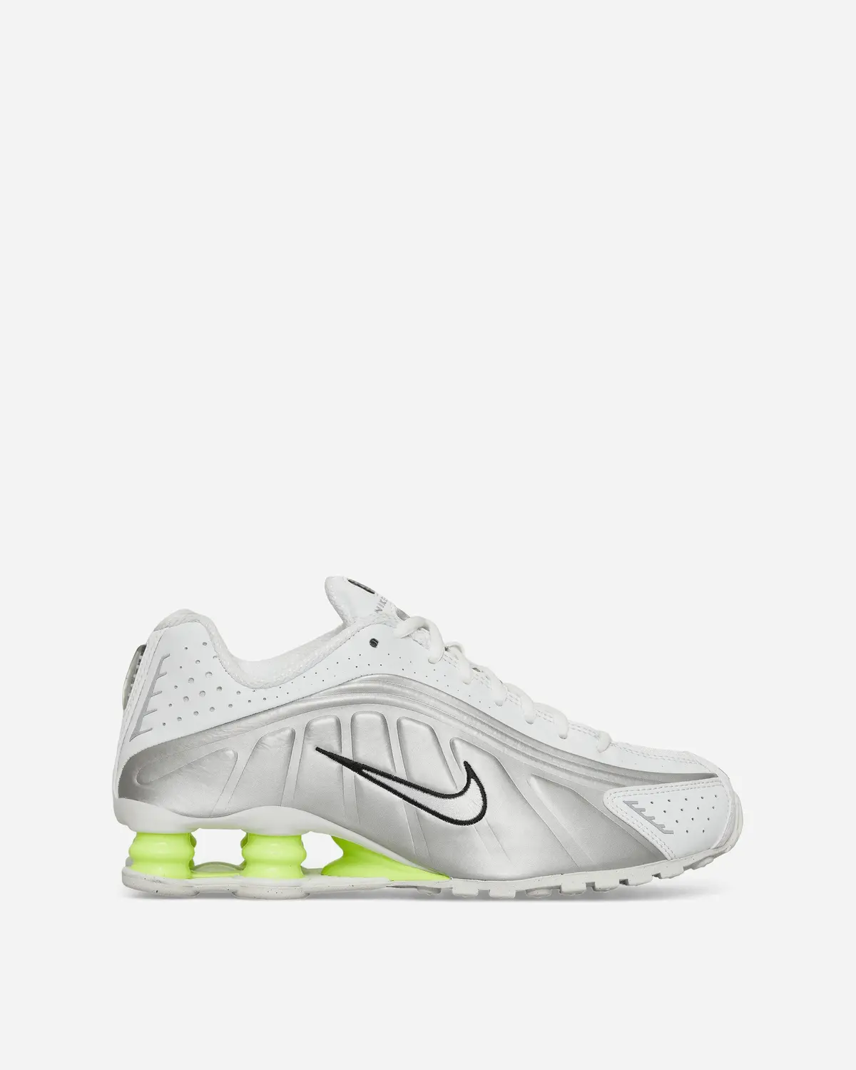 Women's Shox R4 Sneakers White / Metallic Silver / Volt 1