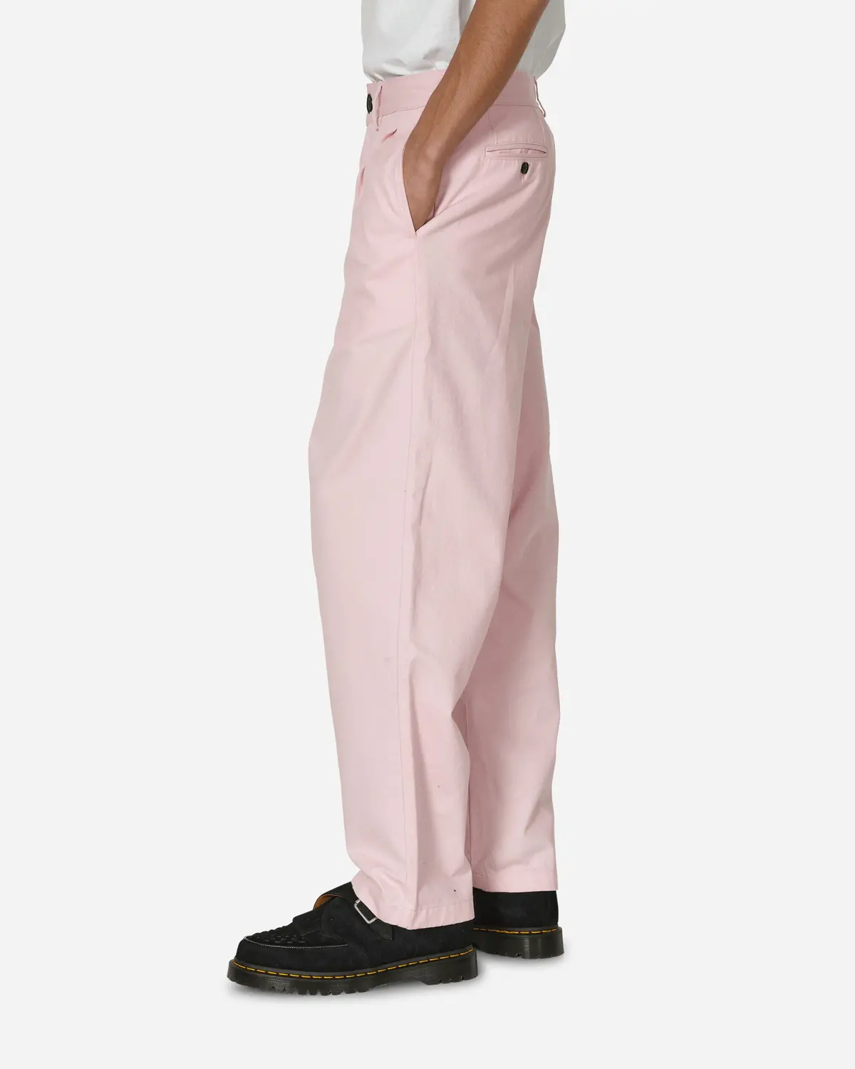 Twill Double-Pleat Pants Pink 2