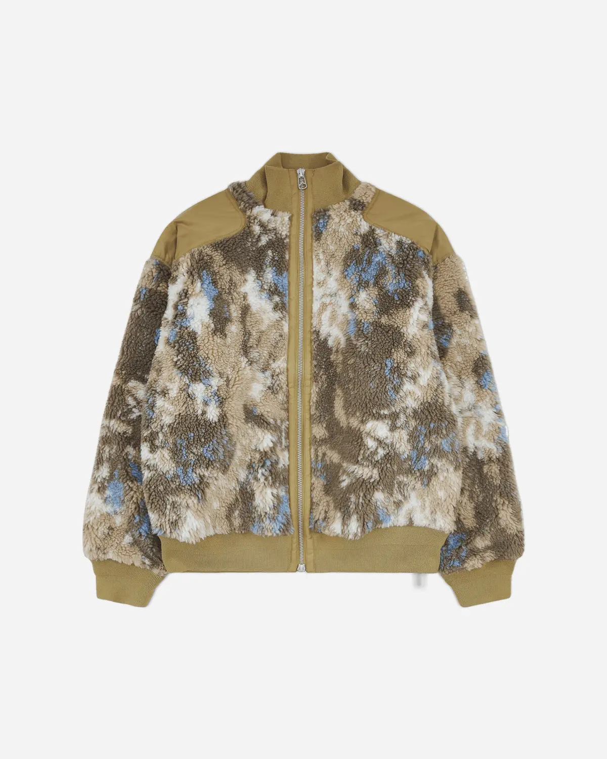 Men's Fleece Bomber Jacket Beige 1