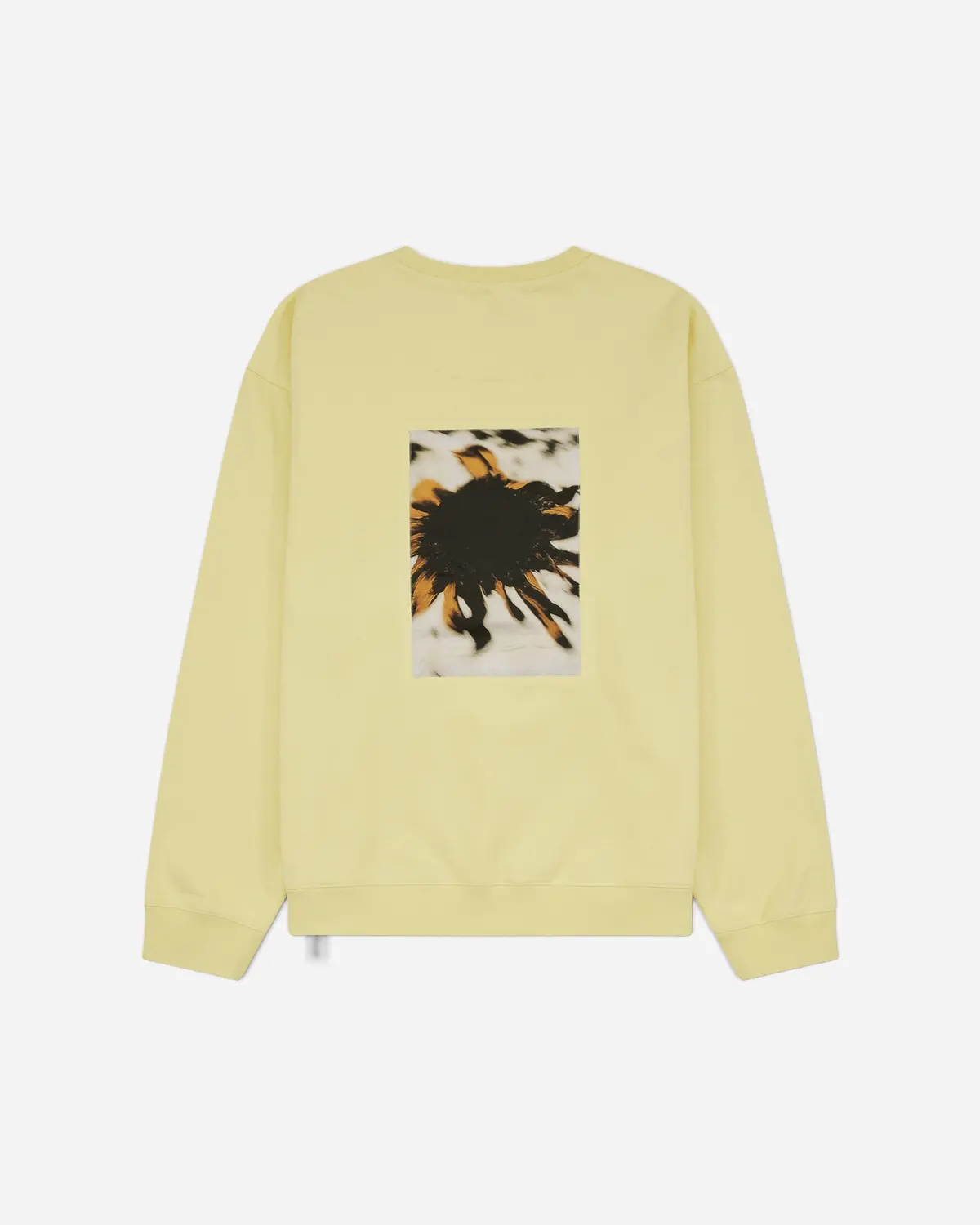 Men's Landart 02 Print Loose Fit Crewneck Sweatshirt Light Yellow 2