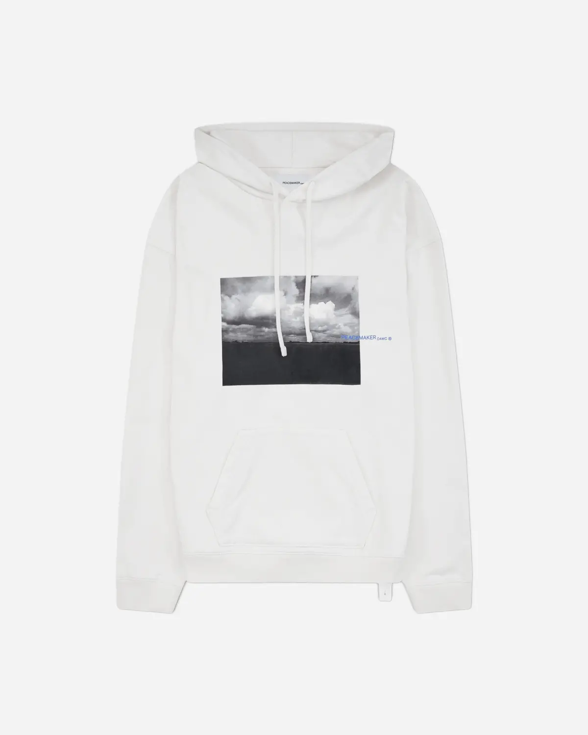 Men's Star Print Loose Fit Hoodie White 1