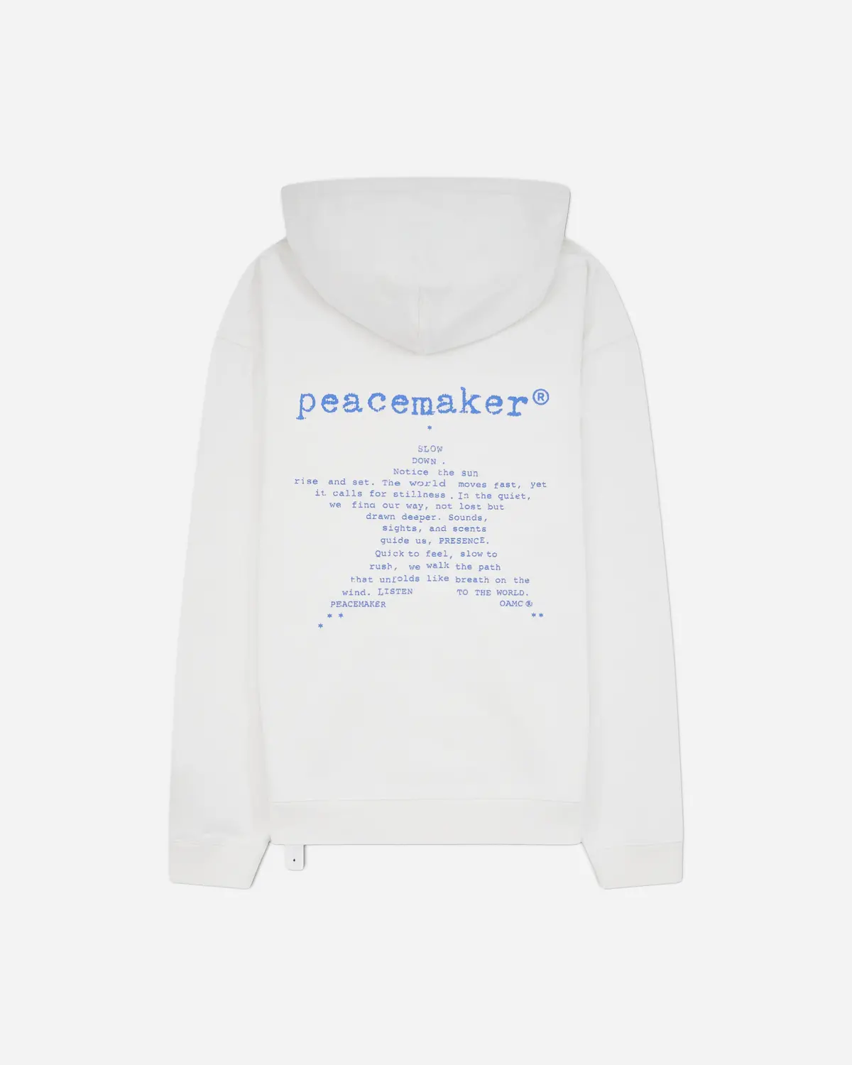 Men's Star Print Loose Fit Hoodie White 2