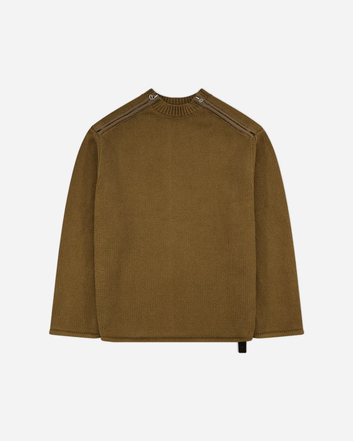 Men's Shoulder Zip Knit Sweater Beige 1
