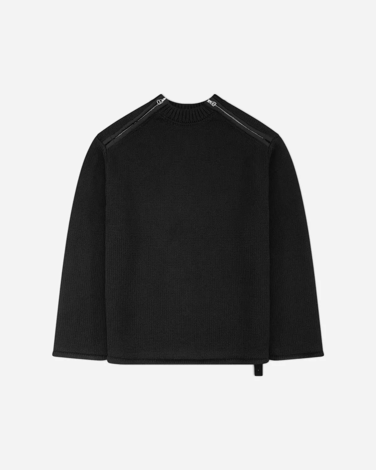 Men's Shoulder Zip Knit Sweater Black 1