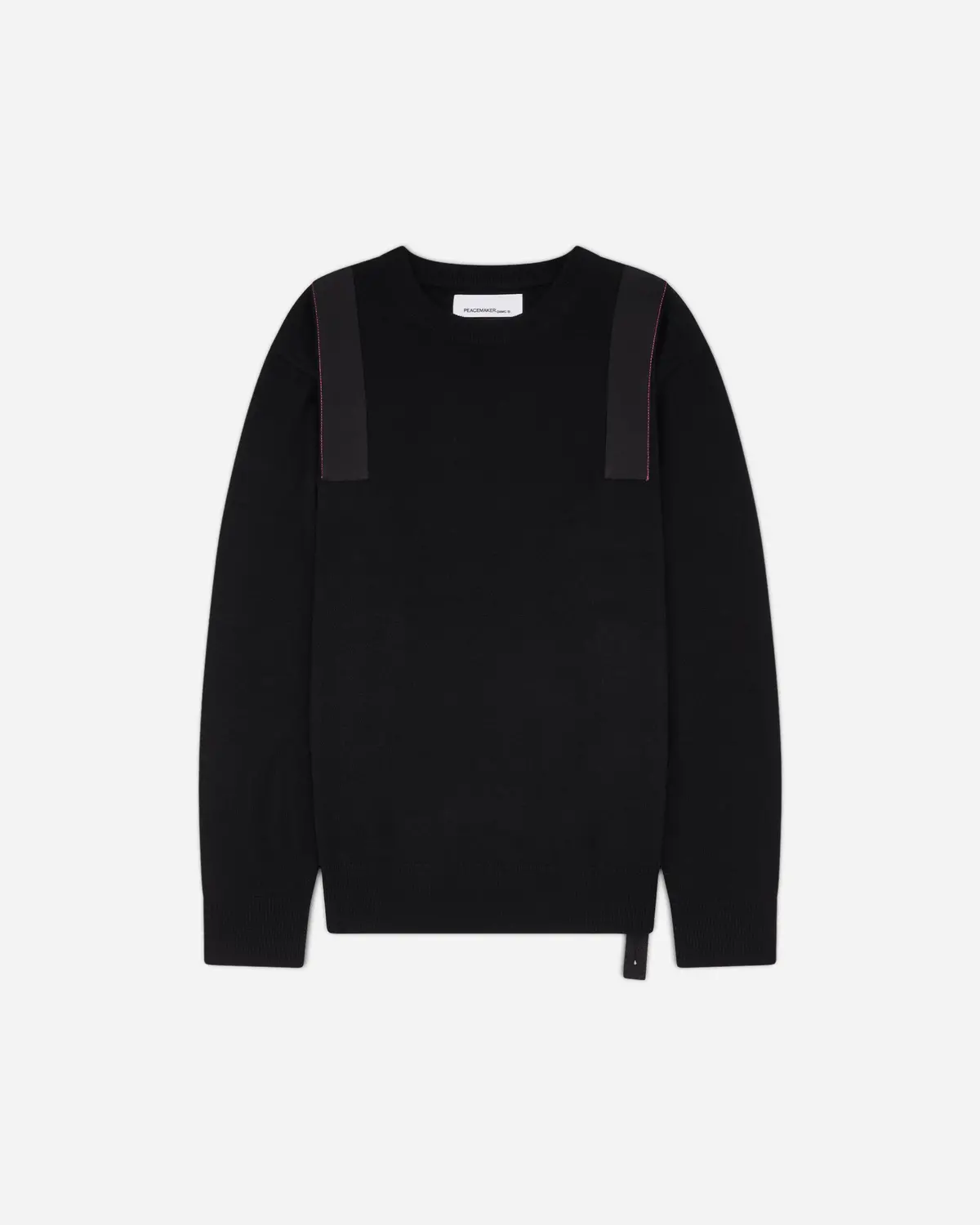 Men's Applied Tape Knit Sweater Black 1