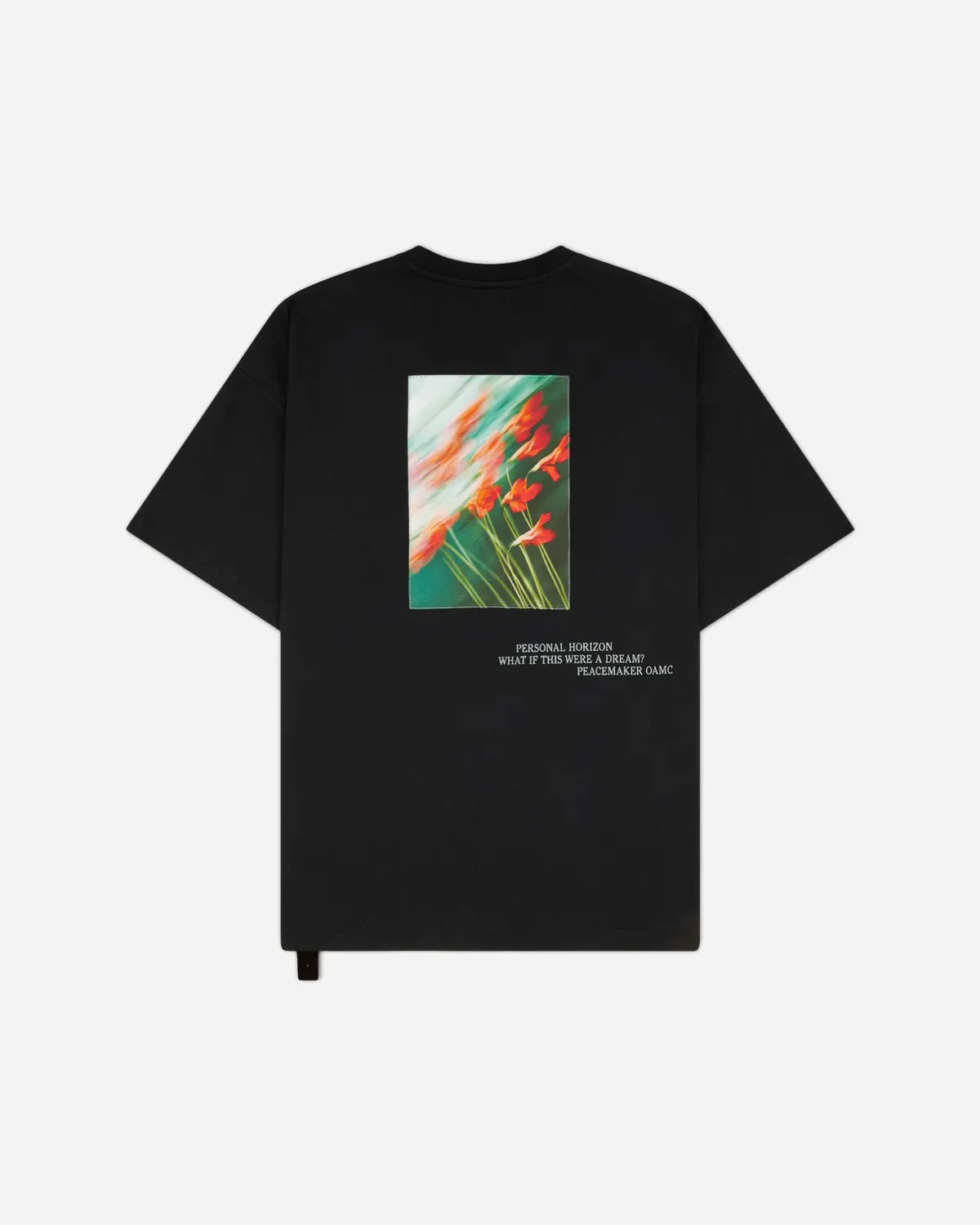 Men's Flowerred Print Loose Fit T-Shirt Black 2