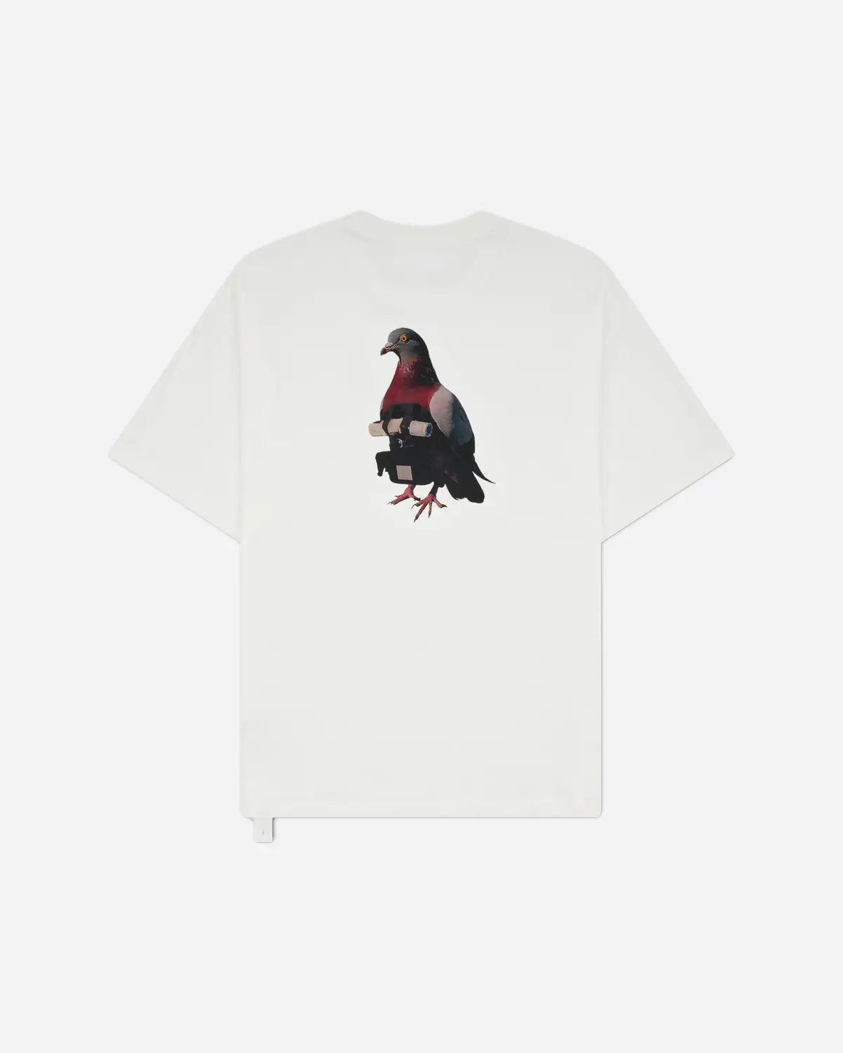 Men's Pigeon Print Loose Fit T-Shirt White 2